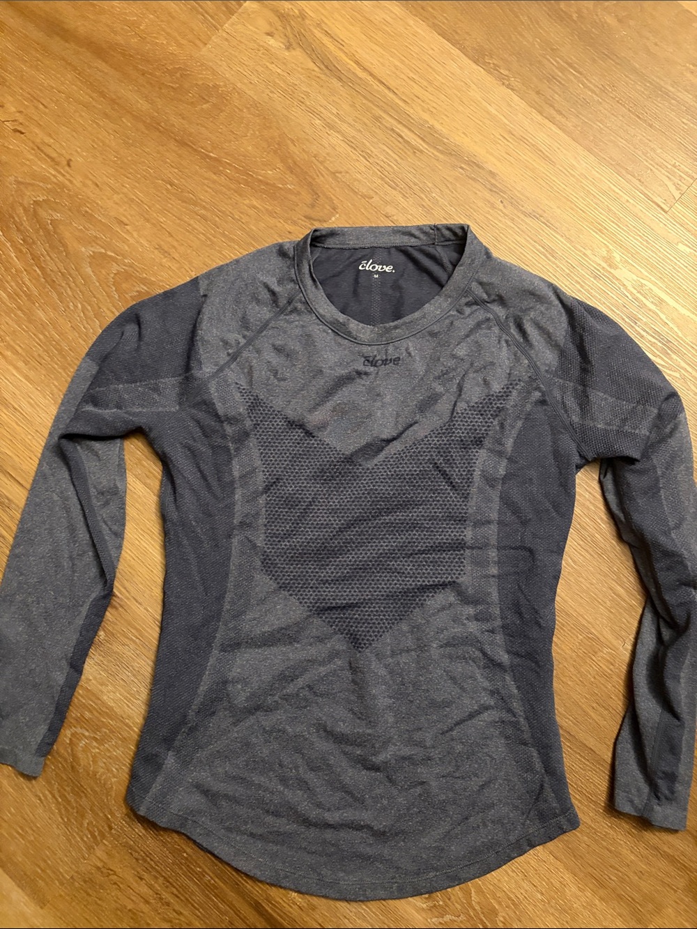 Clove Women’s Long Sleeve Underscrub Top - Dark Gray/Blue